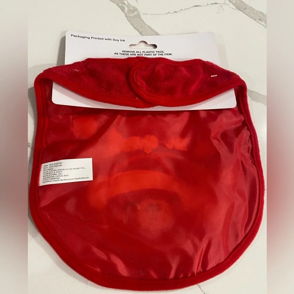 NWT Infants Baby's First Christmas Bib‎ & Booties Set Red